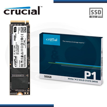 SSD 500GB CRUCIAL P1 M.2 2280 NVME PCIE (PN:CT500P1SSD8)
