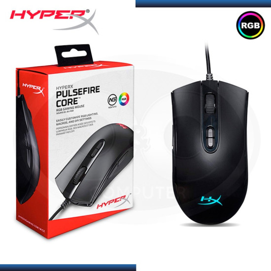 MOUSE HYPERX PULSEFIRE CORE RGB, GAMING 6200 DPI  (N/P HX-MC004B )