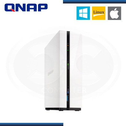 ALMACENAMIENTO NAS QNAP TS-128A QUAD-CORE | 1GB DDR4 | SATA III | RJ45 | BAHIA x1 | WHITE