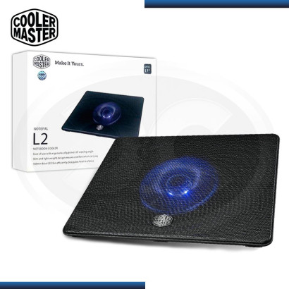 COOLER NOTEBOOK COOLER MASTER NOTEPAL L2 | HASTA 17" | FAN 16CM BLUE | USB 2.0 (PN: MNW-SWTS-14FN-R1 )