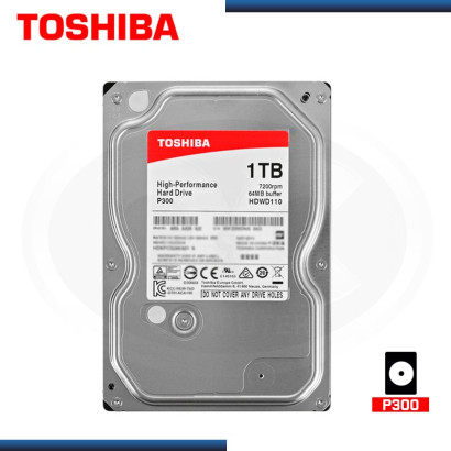 DISCO DURO INTERNO TOSHIBA 1TB P300 7200 RPM | SATA3 6GB/s | 64MB (PN: HDWD110UZSVA )