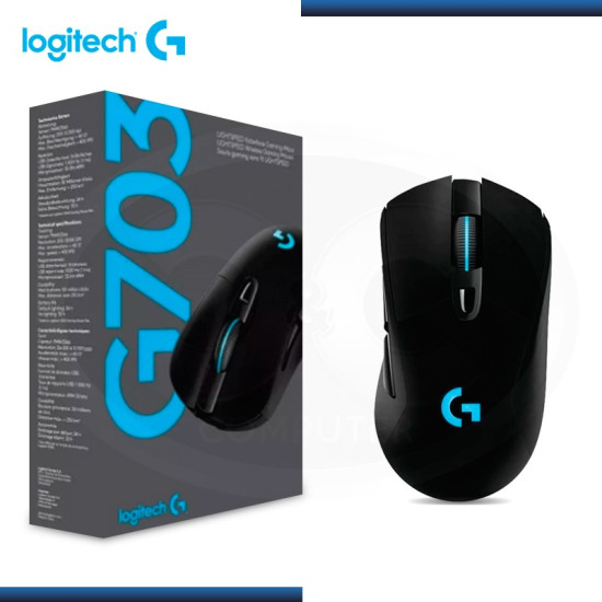 MOUSE WIRELESS LOGITECH G703 GAMING LIGHTSPEED | 16K | RGB | BLACK (PN: 910-005638 )