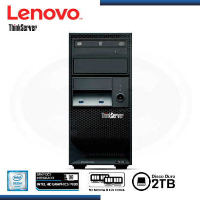 SERVIDOR LENOVO THINKSERVER TS150, INTEL XEON E3-1245V6 3.7GHZ, 8 GB DDR4, 2TB, 4 BAHIAS TOWER.  (70UA-000WLD)