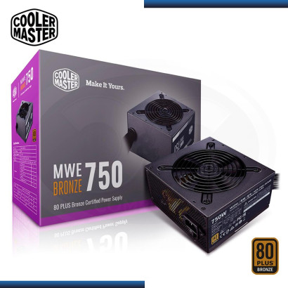 FUENTE COOLER MASTER MWE V2 750W 80 PLUS BRONZE / ATX 12 V /  V.2.31 (PN: MPE-7501-ACAAB-US )