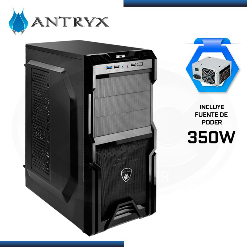 CASE ANTRYX ELEGANT V BLACK CHALLENGER C/FUENTE 350W, USB 3.0, ATX (PN: AC-EV230-350CP )