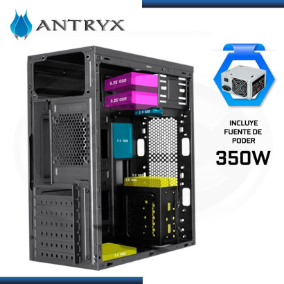 CASE ANTRYX ELEGANT V BLACK CHALLENGER C/FUENTE 350W, USB 3.0, ATX (PN: AC-EV230-350CP )