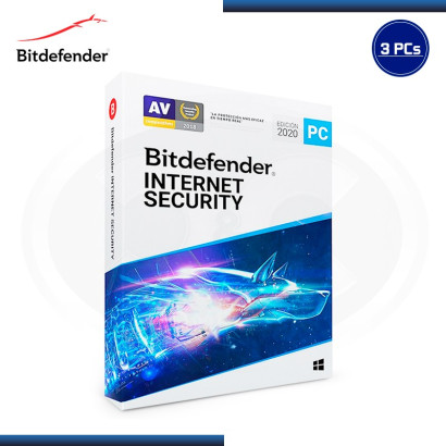 BITDEFENDER INTERNET SECURITY 2020 3PCs | 1 AÑO + 3 MESES (PN: B11020051 )