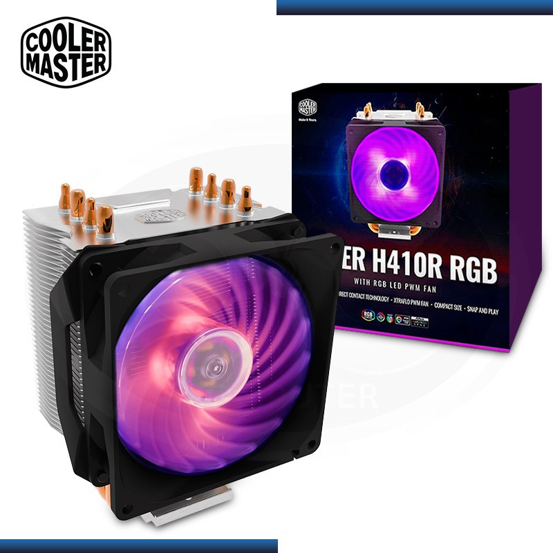 Cooler Master Hyper H410R RGB Refroidisseur CPU Ventirad Low-Profile,  Technologie Direct Contact, 4 Caloducs en Cuivre, Radiateur Aluminium  Compact