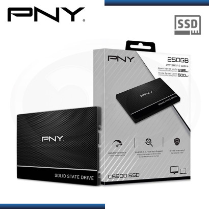 UNIDAD DE ESTADO SOLIDO PNY CS900 250GB | SATA3 6GB/s | 2.5" (PN: SSD7CS900-250-RB )