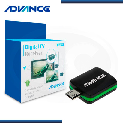 RECEPTOR DE TV DIGITAL ADVANCE DG505, TV ISDB-T, PARA DISPOSITIVOS ANDROID, USB OTG
