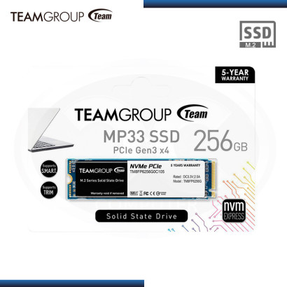 UNIDAD DE ESTADO SOLIDO TEAMGROUP TEAM MP33 256GB M.2 NVME | PCIE GEN. 3 x4  (N/P TM8FP6256G0C101 )