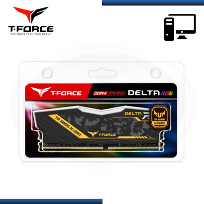 MEMORIA TEAMGROUP T-FORCE DELTA TUF GAMING  ALLIANCE RGB / DDR4 8GB 3200 MHZ / CL16 / 1.35V (N/P: TF9D48G3200HC16CBK )
