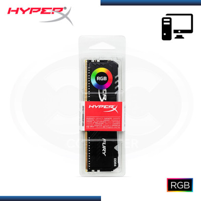 MEMORIA KINGSTON HYPER X FURY BLACK RGB DDR4 8GB BUS 3200MHZ, LC16 (N/P:HX432C16FB3A/8)