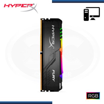 MEMORIA KINGSTON HYPER X FURY BLACK RGB DDR4 8GB BUS 3200MHZ, LC16 (N/P:HX432C16FB3A/8)