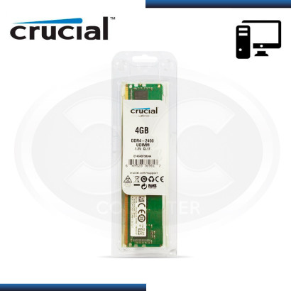 MEMORIA CRUCIAL DDR4 4GB BUS 2400 MHZ 1.2V, SIN DISIPADOR MOD:CT4G4DFS824A