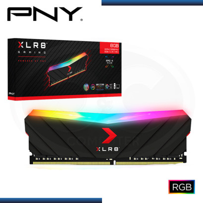 MEMORIA 8GB DDR4 PNY XLR8 EPIC-X RGB BUS 3200MHZ DDR4 BLACK (PN:MD8GD4320016XRGB)