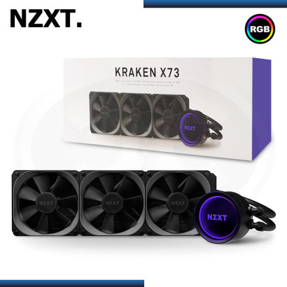 NZXT KRAKEN X73 RGB 360MM BLACK REFRIGERACION LIQUIDO AMD/INTEL (PN:RL-KRX73-01)