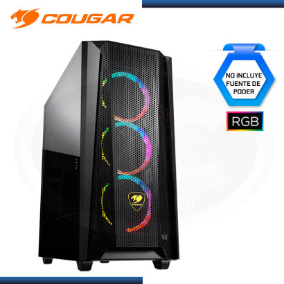 CASE COUGAR MX660 MESH RGB SIN FUENTE VIDRIO TEMPLADO USB 3.1/USB 3.0 (PN:385BMS0.0004)