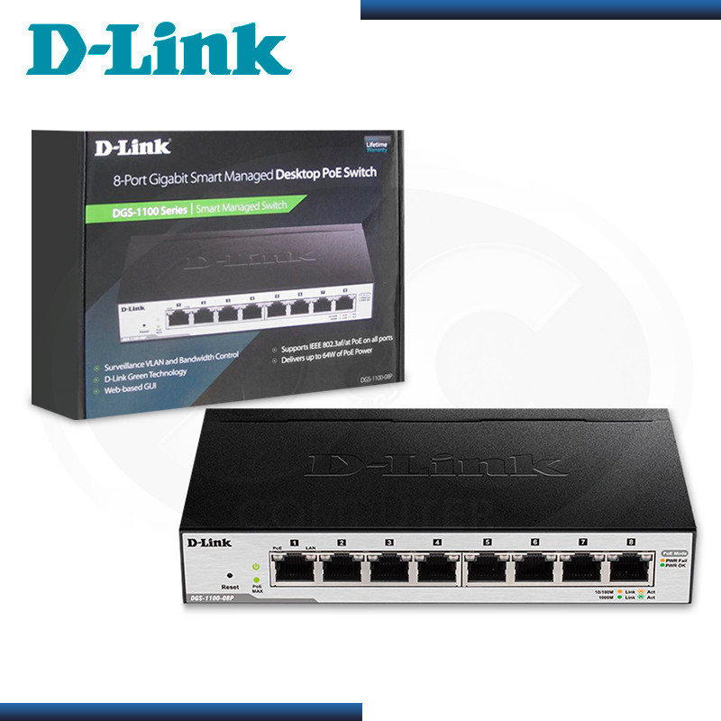 D-Link DGS-1100-08 Switch de Red 8 Puertos Gigabit