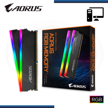 MEMORIA 16GB (2x8GB) DDR4 AORUS RGB BUS 3733MHZ (PN:GP-ARS16G37)
