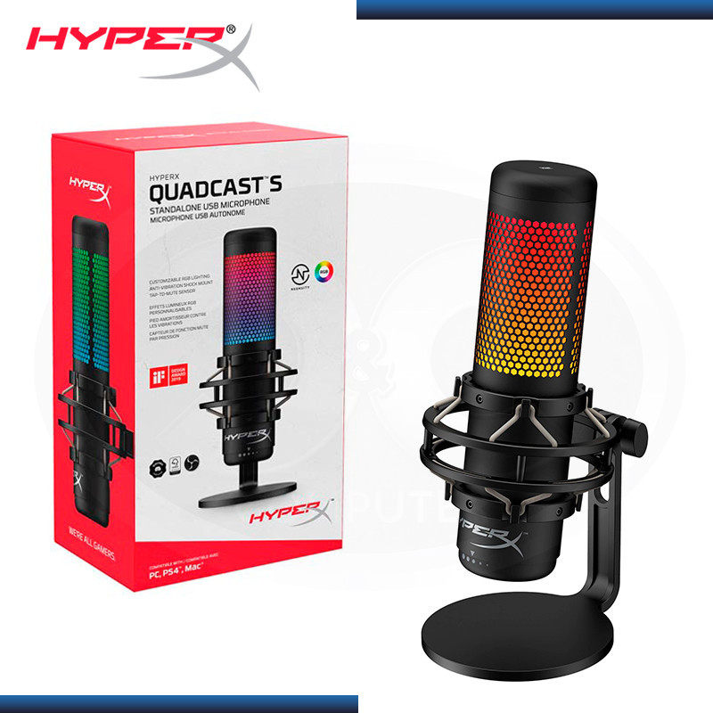 MICROFONO HYPERX QUADCAST S STANDALONE RGB USB (PN:HMIQ1S-XX-RG/G)