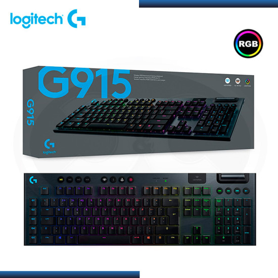 TECLADO LOGITECH G915 RGB LIGHTSPEED MECANICO INALÁMBRICO (PN:920-008902)