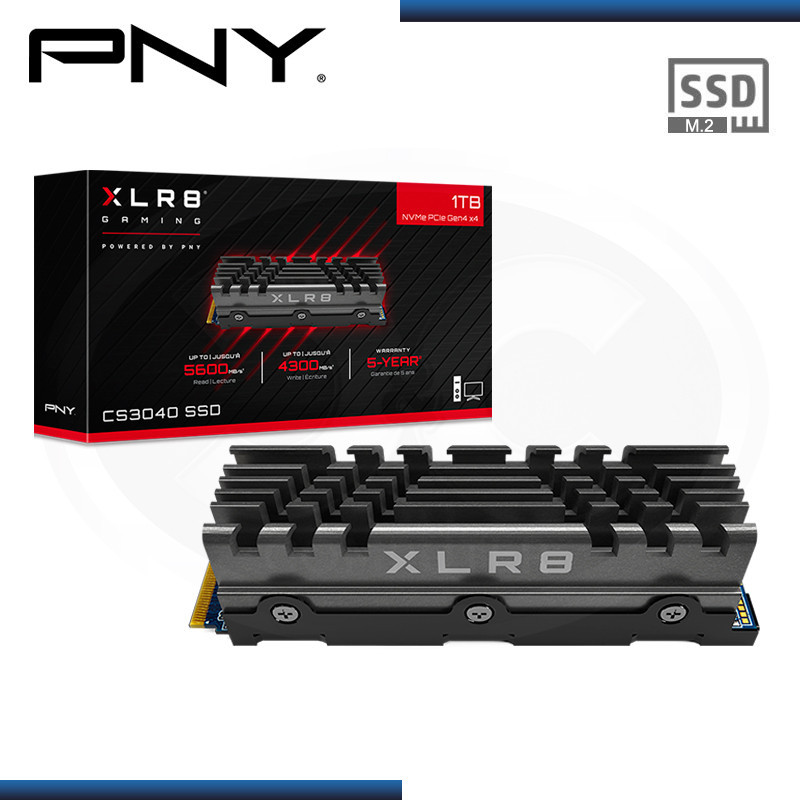 SSD 1TB PNY XLR8 CS3040 M.2 NVME CON DISIPADOR DE CALOR (PN:M280CS3040HS-1TB-RB)
