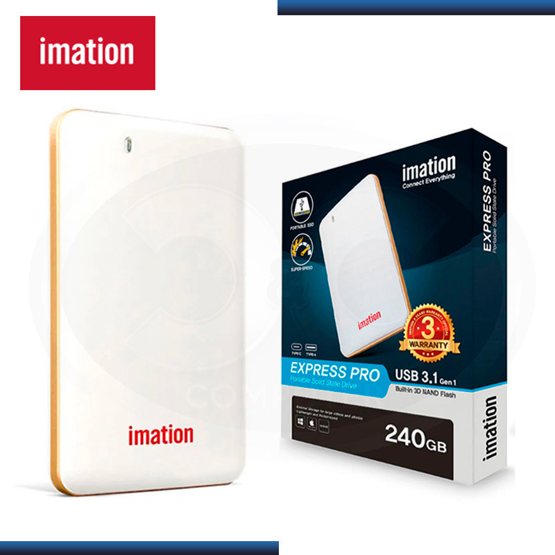 SSD 240GB EXTERNO IMATION EXPRESS PRO PORTABLE WHITE USB 3.1 (PN:IM240GPSDV01C1N2B)