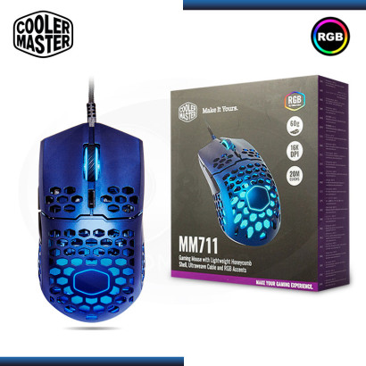 MOUSE COOLER MASTER MM711 METALLIC BLUE RGB GAMING (PN:MM-711-MB0L1)