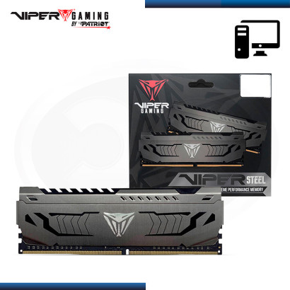 MEMORIA 16GB DDR4 VIPER GAMING STEEL GRIS CON DISIPADOR BUS 3000Mhz (PN:PVS416G300C6)