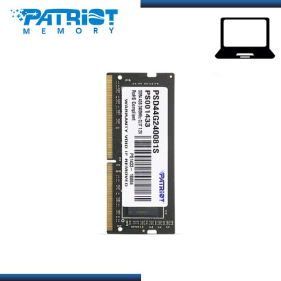 MEMORIA 4GB DDR4 PATRIOT SODIMM BUS 2400Mhz (PN:PSD44G240081S)