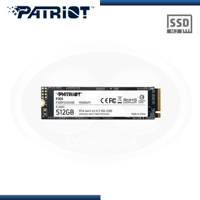 SSD 512GB PATRIOT P300 M.2 2280 NVMe PCle (PN:P300P512GM28)