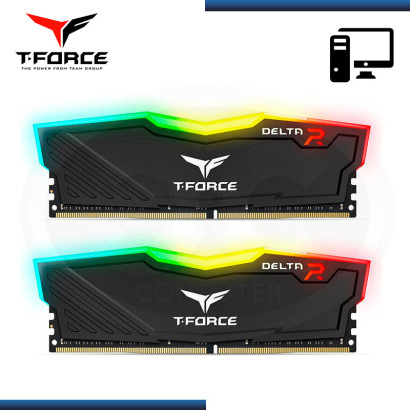MEMORIA 32GB (2x16) DDR4 T-FORCE DELTA RGB BUS 3600MHZ BLACK (PN:TF3D432G3600HC18JDC01)