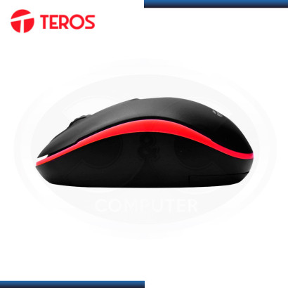 MOUSE TEROS TE-5030R WIRELESS BLACK RED DPI 1000 DPI (PN:TE-5030R)