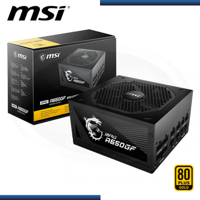 FUENTE MSI MPG A650GF 650W 80 PLUS GOLD MODULAR (PN:306-7ZP0A12-CE0)