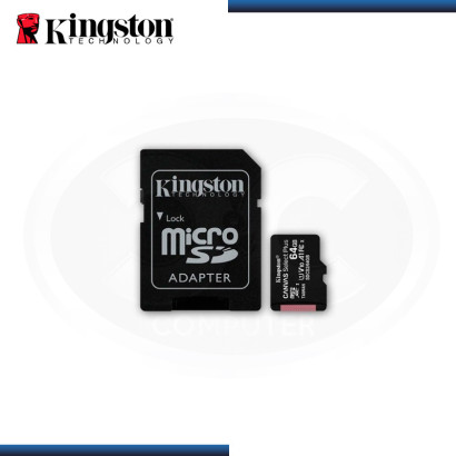 MEMORIA 64GB KINGSTON MICRO SD CANVAS SELECT PLUS (PN:SDCS2/64GB)
