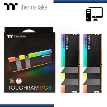 MEMORIA 16GB (2x8GB) DDR4 THERMALTAKE TOUGHRAM RGB BLACK BUS 4000MHZ (PN:R009D408GX2-4000C19A)