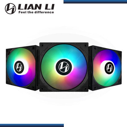 LIAN LI ST 120 BLACK ARGB (PACK x3) 120MM + CONTROLADOR COOLER PARA CASE (PN:ST120-3B)