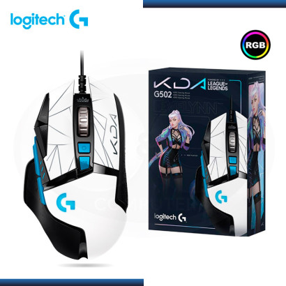 MOUSE LOGITECH G502 HERO K/DA RGB WHITE BLACK EDICION LIMITADA (PN:910-006096)