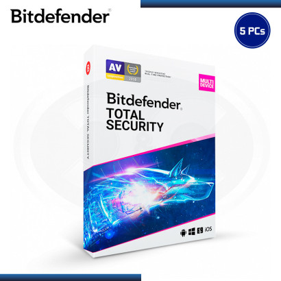 BITDEFENDER TOTAL SECURITY 2021 5PCs 1 AÑO + 3 MESES (PN:B11030024)