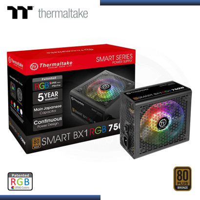 FUENTE THERMALTAKE SMART BX1 RGB 80 PLUS BRONZE 750W BLACK (PN:PS-SPR-0750NHFABU-1)