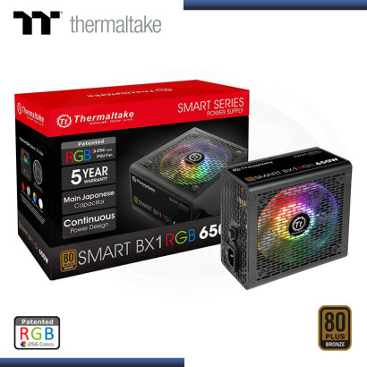 FUENTE THERMALTAKE SMART SERIES BX1RGB 650W 80 PLUS BRONZE (PN:PS-SPR-0650NHFABU-1)