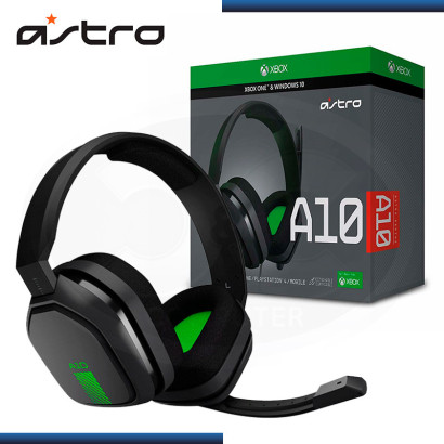 AUDIFONO ASTRO A10 BLACK GREEN CON MICROFONO COMPATIBLE PS4  XBOX ONE PC (PN:939-001510)