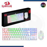 KIT REDRAGON TECLADO KUMARA WHITE + MOUSE GRIFFIN WHITE ESPAÑOL USB (PN:K552RGB-BA-W-SP WHITE)