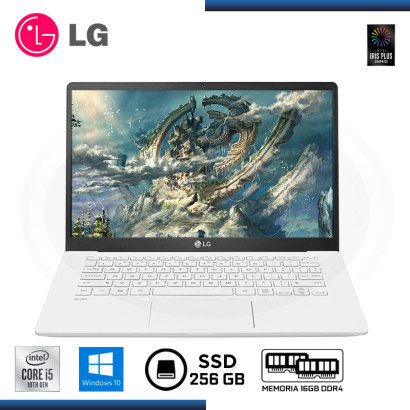 LAPTOP LG GRAM CI5 1035G7 14"/16GB/SSD 256GB/W 10 HOME WHITE (PN:14Z90N-V.AR57B4)