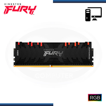 MEMORIA 16GB DDR4 KINGSTON FURY RENEGADE RGB BLACK BUS 3200MHz (PN:KF432C16RB1A/16)