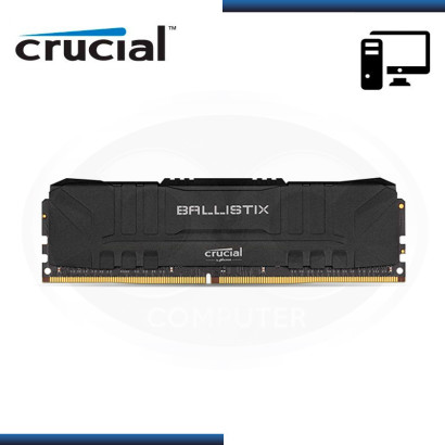 MEMORIA 16GB DDR4 CRUCIAL BALLISTIX BLACK CON DISIPADOR BUS 3200MHz (PN:BL16G32C16U4B)