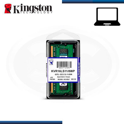 MEMORIA 8GB DDR3L SODIMM KINGSTON KVR 8GB BUS 12800 MHZ (PN:KVR16LS11/8WP)