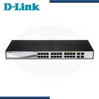 SWITCH WEB SMART D-LINK DGS-1210-28 24 PTOS RJ-45 + 4 PUERTOS SFP GIGABIT 10/100/1000 Mbps