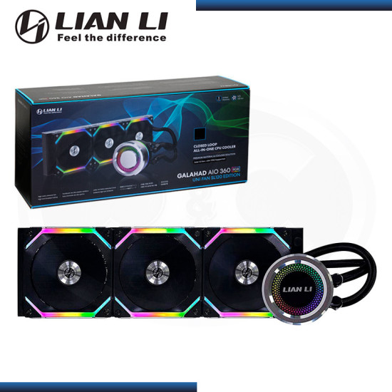 LIAN LI GALAHAD 360 AIO UNI FAN SL BLACK ARGB REFRIGERACION LIQUIDO AMD/INTEL (PN:GA-360SLB BLACK)